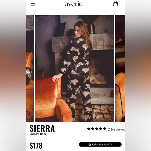 NEW AVERIE Celeb Fave 2-piece Tiger PJ Pajama Set- Kardashians, Lisa Rinna Sz S - Picture 10 of 13